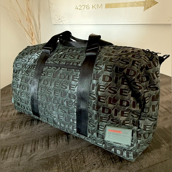 Diesel Men's Black and Olive Duffel Bag - Picture 1 of 6